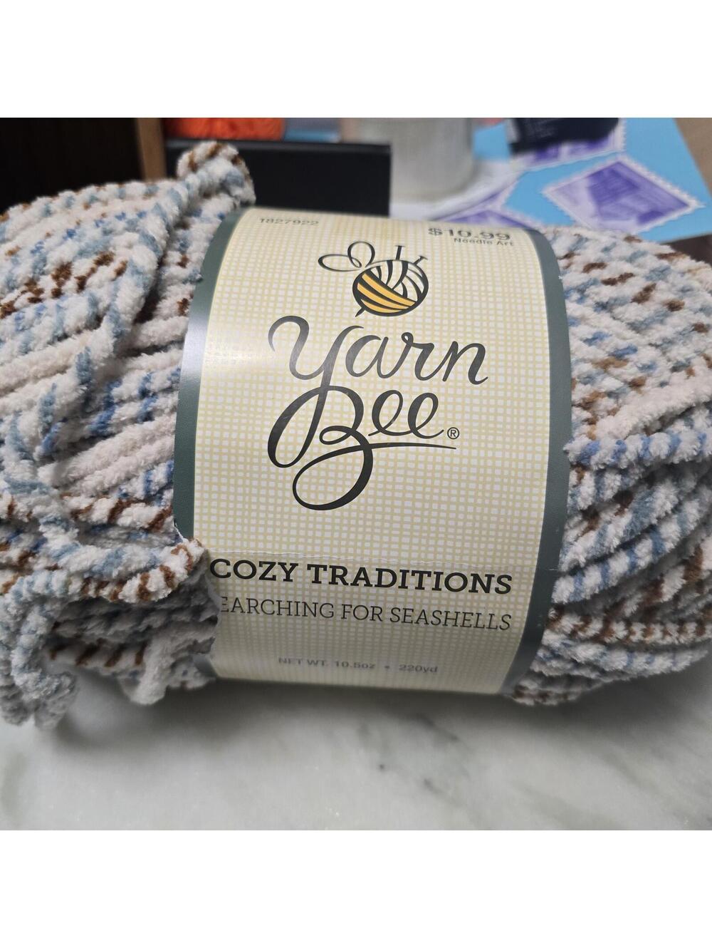 Cozy Traditions Searching for Seashells Plush Polyester Yarn Skein 220 yds